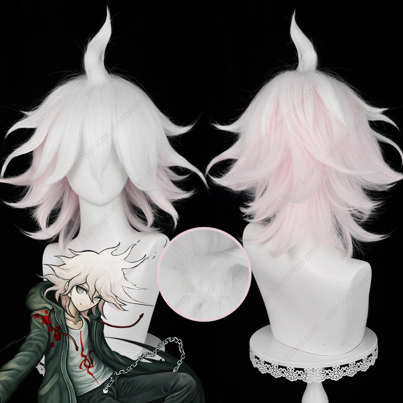 Cosplay Anime White Hair - Anime Nagito Komaeda Cosplay Wig 37cm