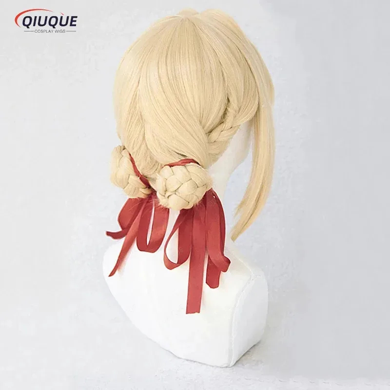 Violet Evergarden Dress - e,4;v'6\k/Violet Evergarden Ponytail Braid Buns Blonde
