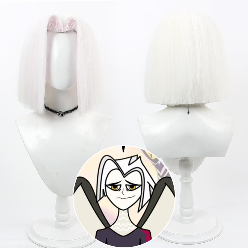 Cosplay Anime White Hair - Game Hazbin Lute Cosplay Anime Hotel