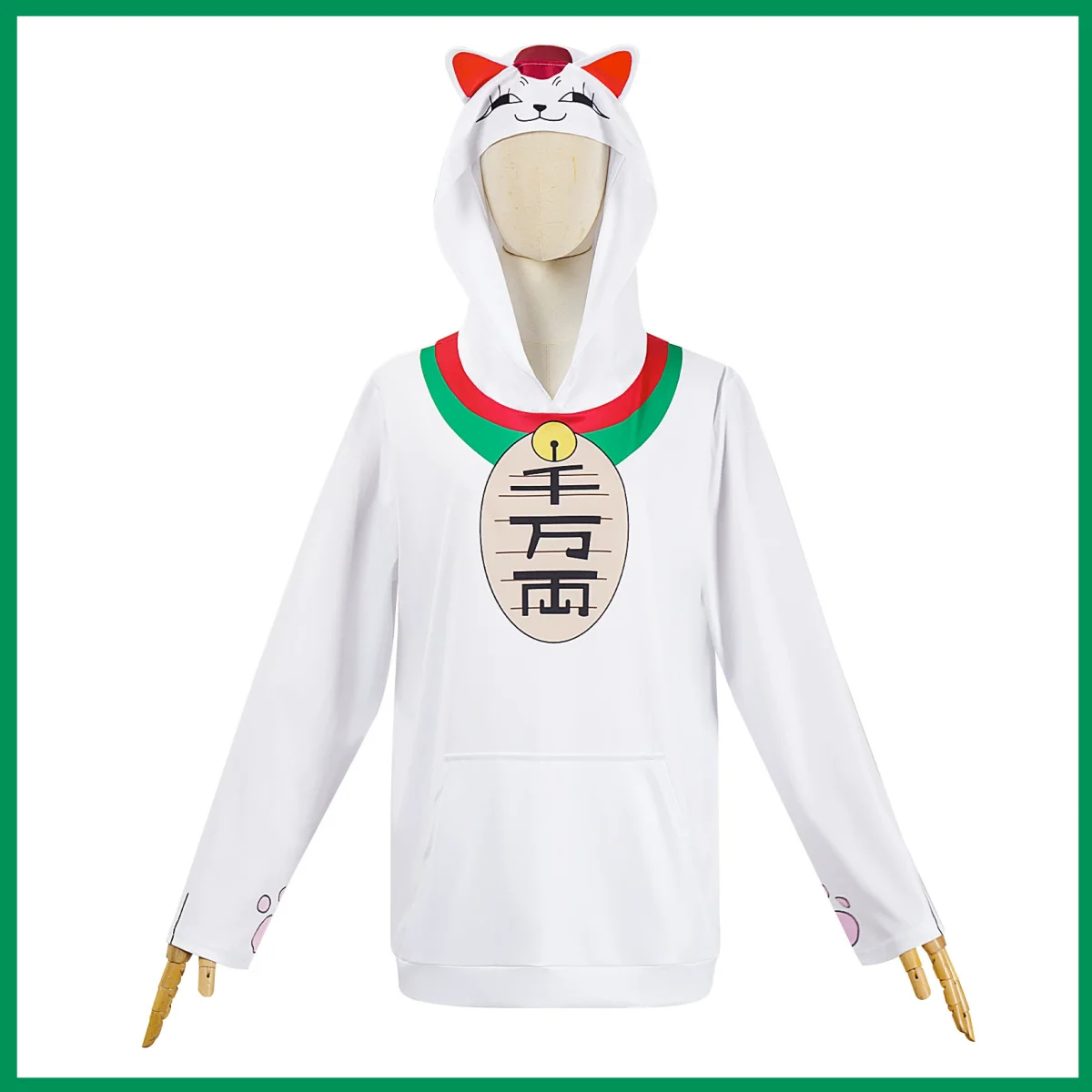 Dandadan Lucky Cat White Hoodi - огляд і ціна Anime Cosplay Cat