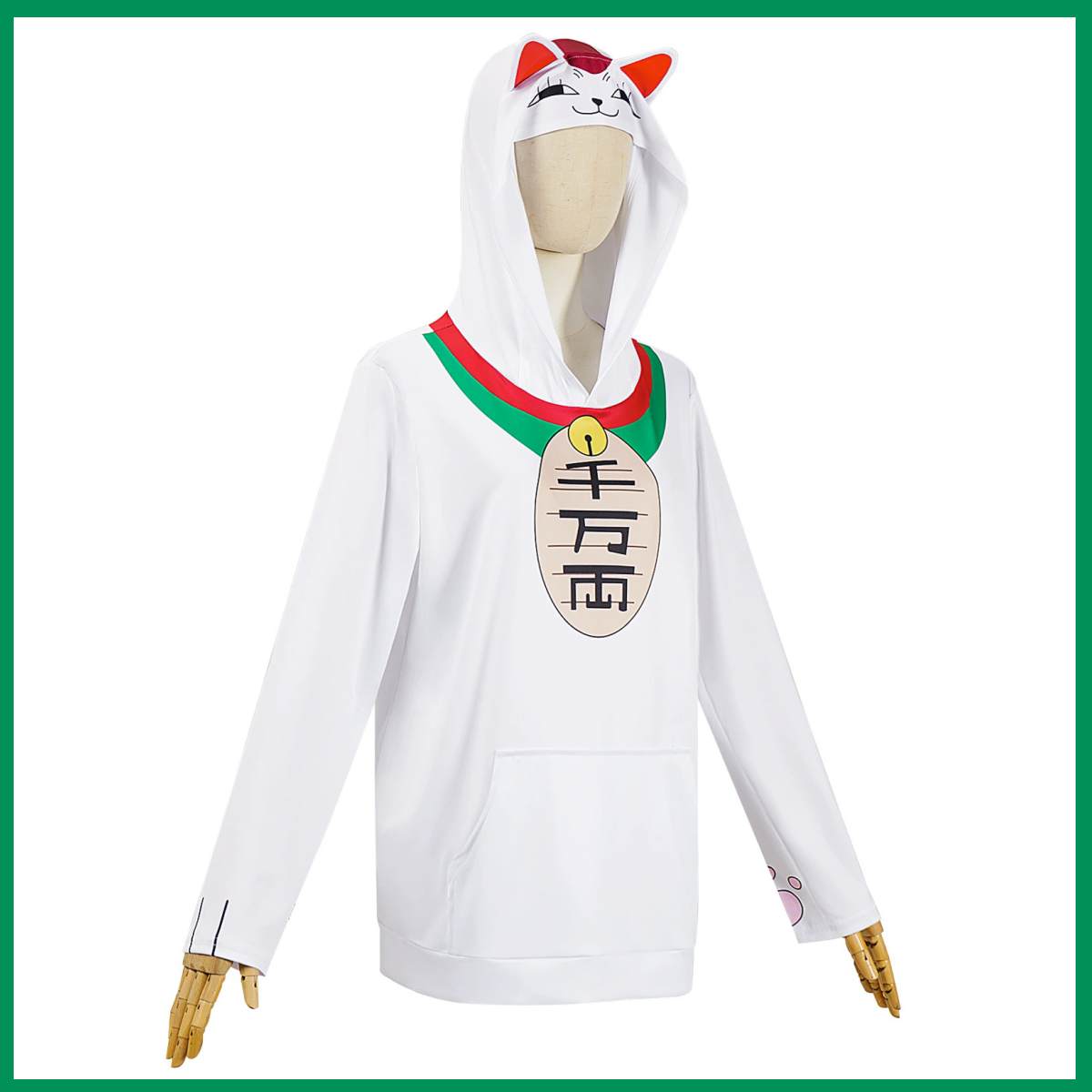 Dandadan Lucky Cat White Hoodi - огляд і ціна Anime Cosplay Cat