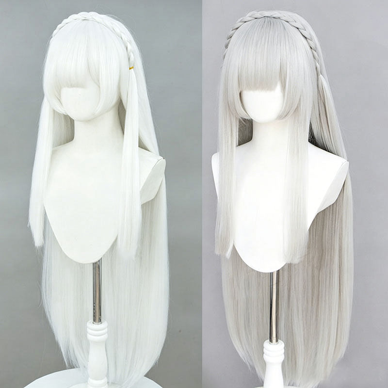Anime Re:Zero Emilia Cosplay W - огляд і ціна Cosplay Anime White Hair