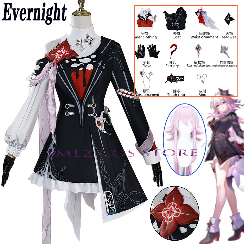 Newly Evernight Cosplay Honkai - огляд і ціна Anime Cosplay Outfits For Women