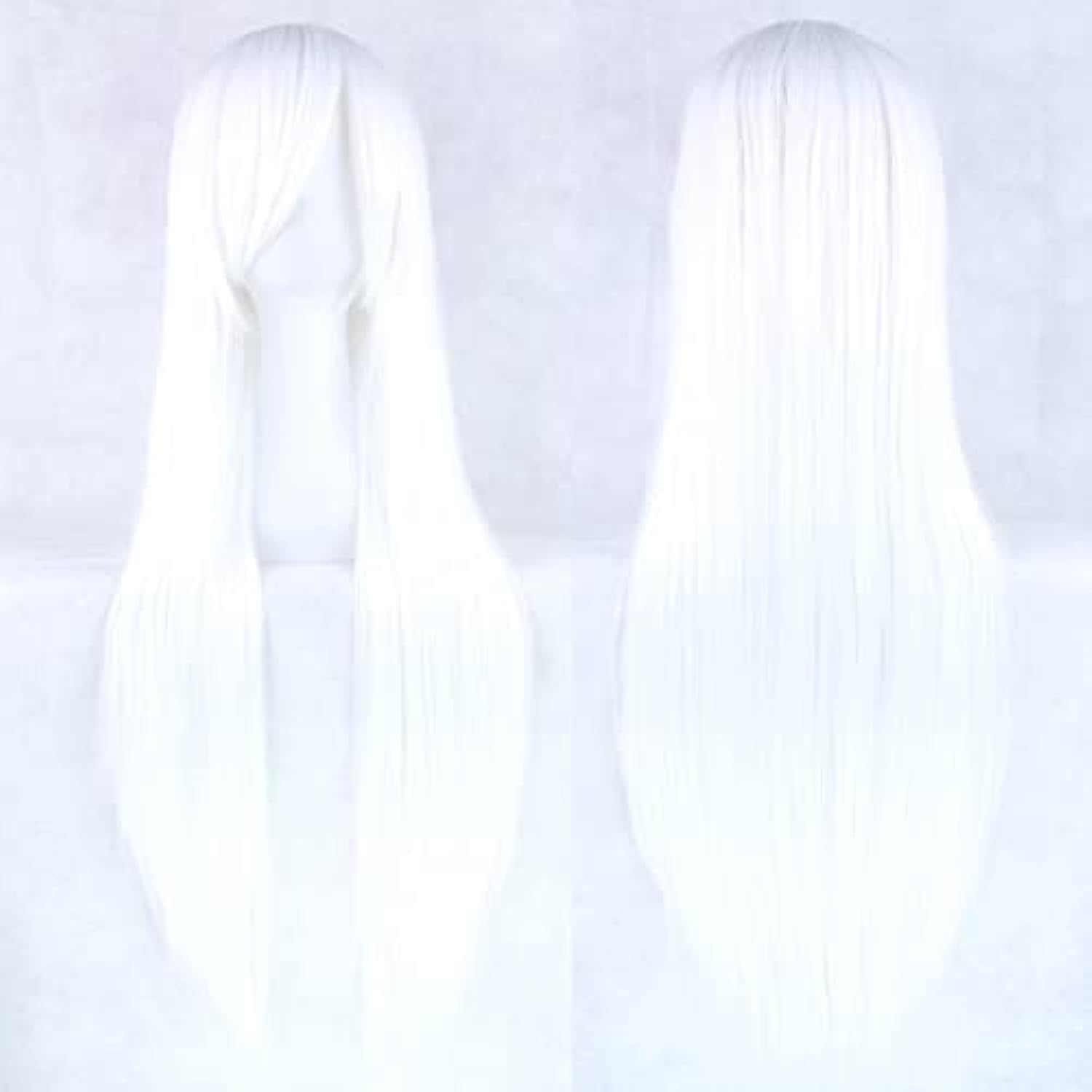 80cm Long Straight Natural Hai - огляд і ціна Cosplay Anime White Hair