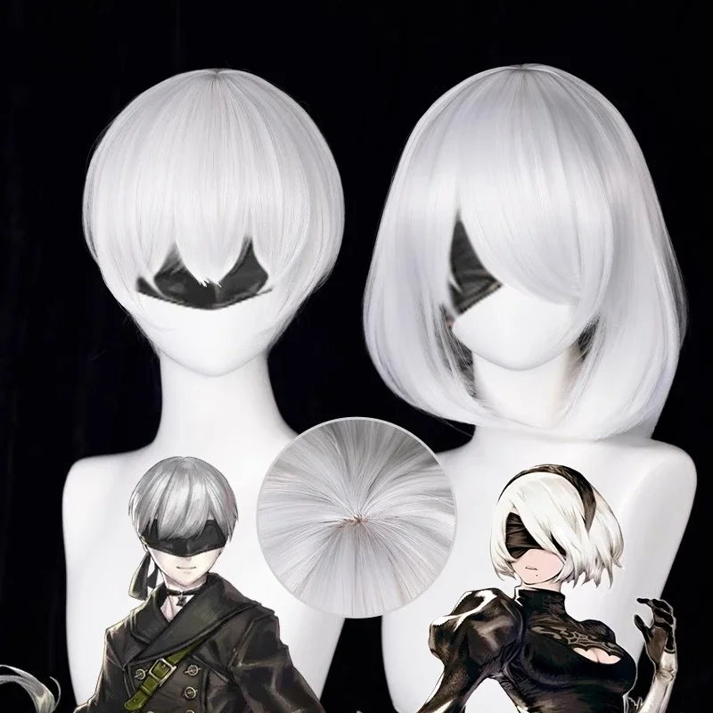 Anime 9S Cosplay Wig 2b Wig Wh - огляд і ціна Cosplay Anime White Hair